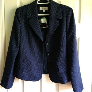 Classic navy blue polkadot jacket